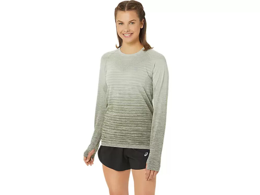 nahtloses langarm-top fÜr damen