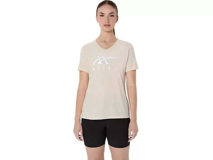 asics stripes v-neck fÜr damen