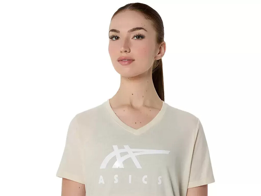 asics stripes v-neck fÜr damen