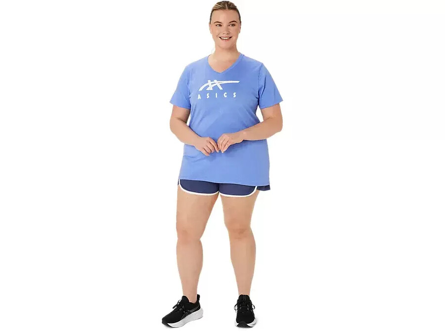 asics stripes v-neck fÜr damen