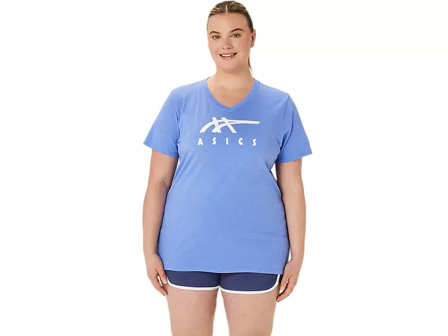 asics stripes v-neck fÜr damen