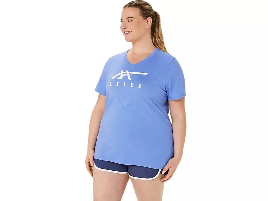 asics stripes v-neck fÜr damen