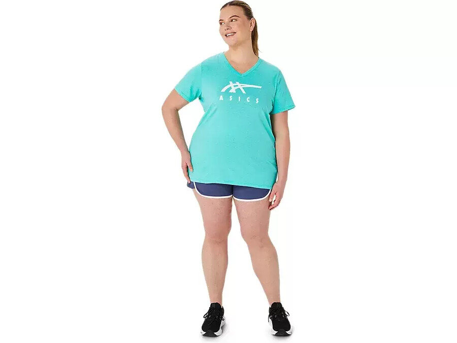 asics stripes v-neck fÜr damen