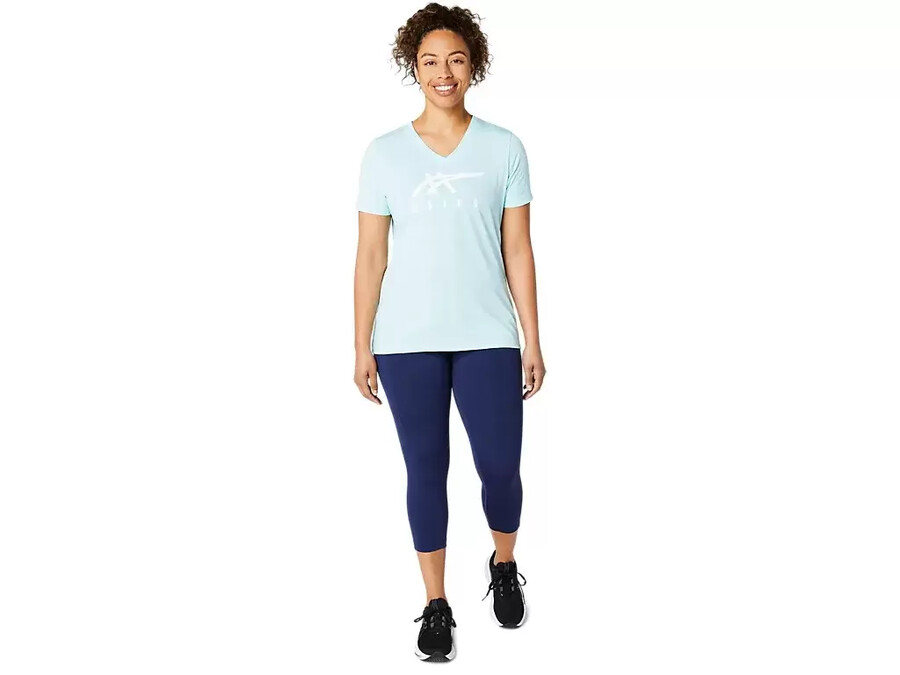 asics stripes v-neck fÜr damen