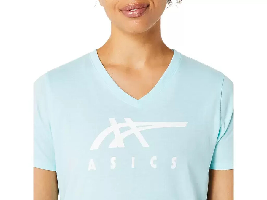 asics stripes v-neck fÜr damen