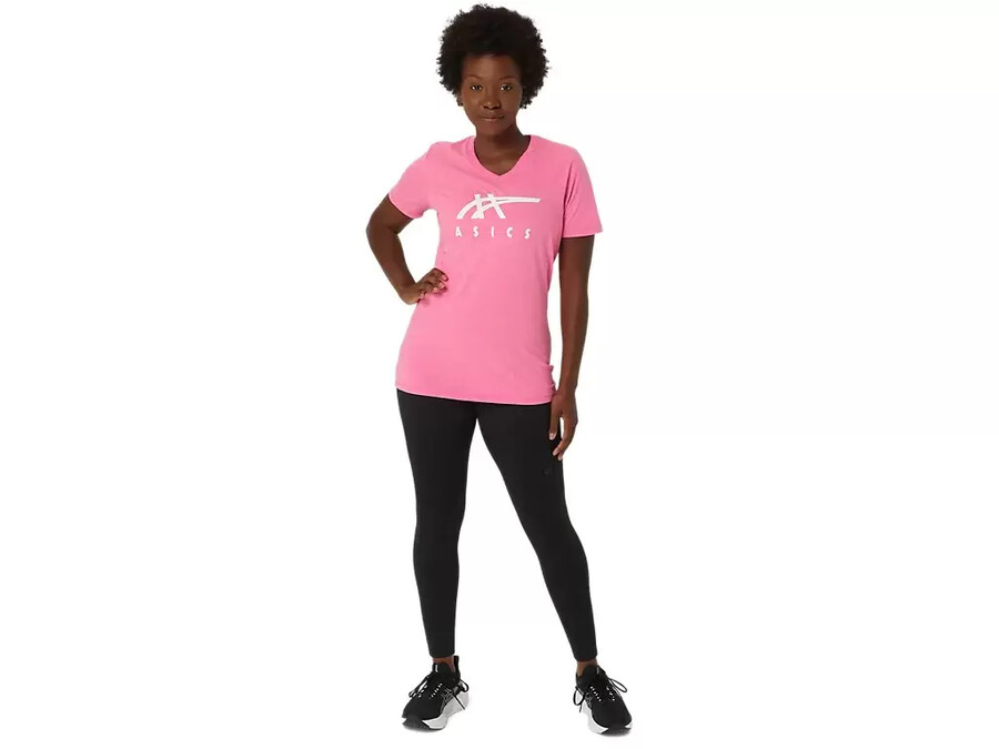asics stripes v-neck fÜr damen