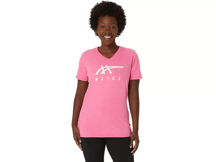 asics stripes v-neck fÜr damen