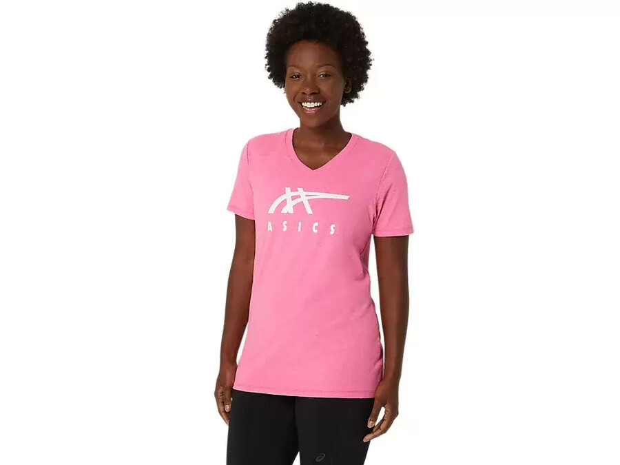 asics stripes v-neck fÜr damen