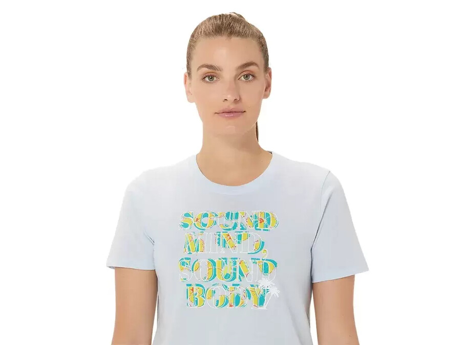 asics hibiscus slogan crew fÜr damen