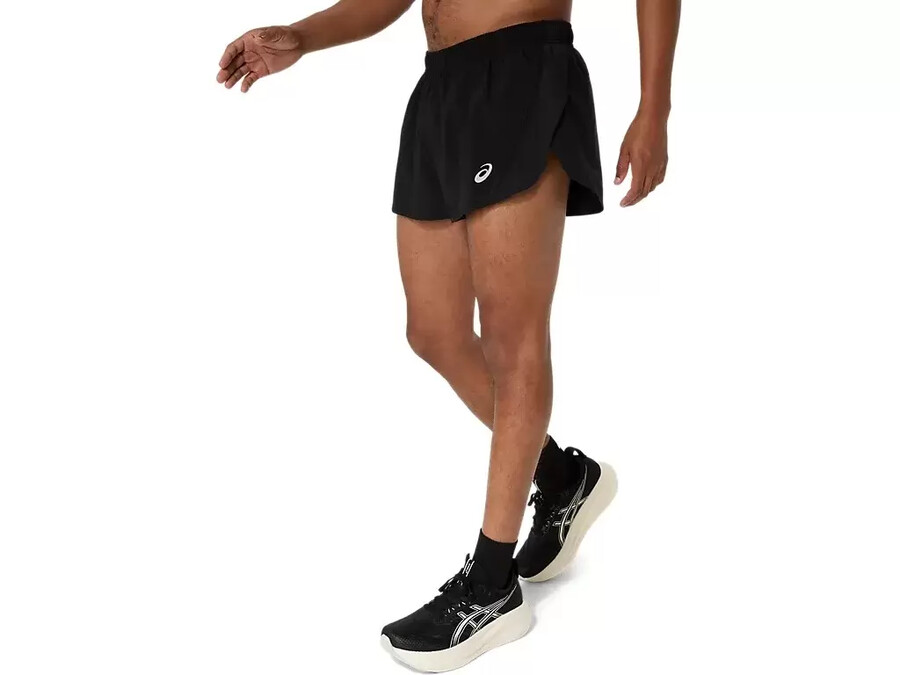 asics silver split short