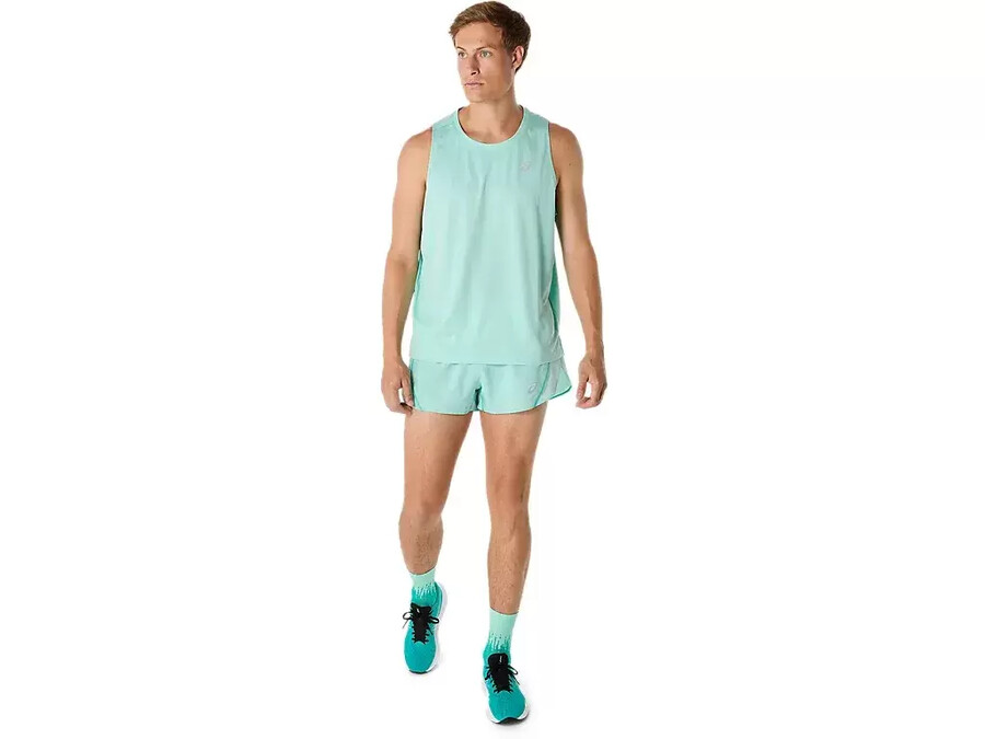 asics silver split short