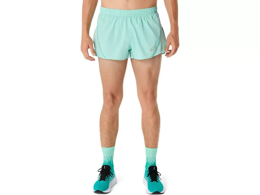 asics silver split short