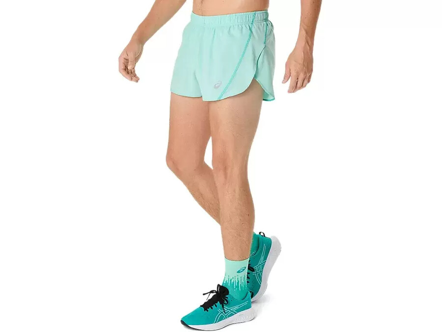 asics silver split short