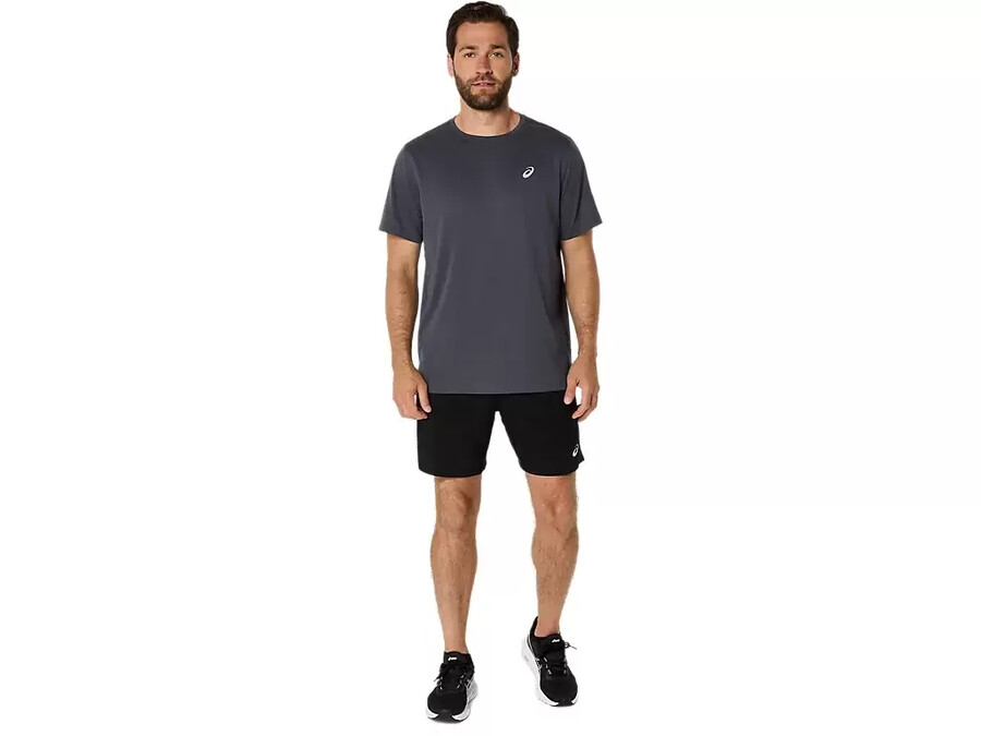 asics silbernes kurzarm-oberteil