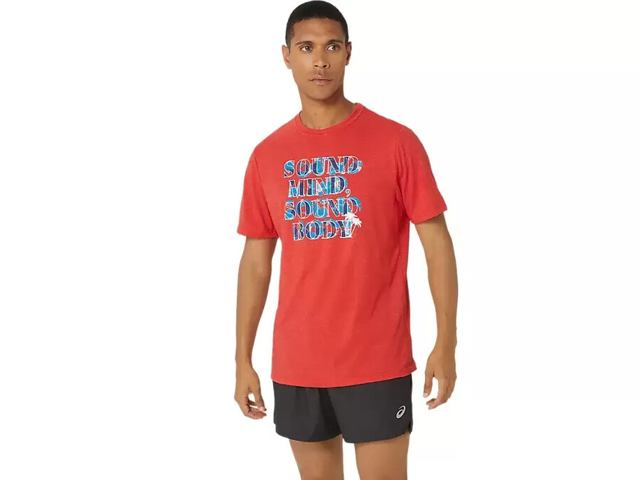 asics hibiscus slogan t-shirt