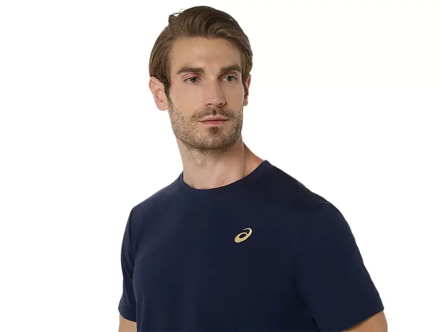 asics t-shirt mit spirale-stickerei