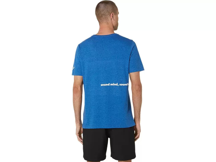 unisex asics run outside club kurzarm-t-shirt