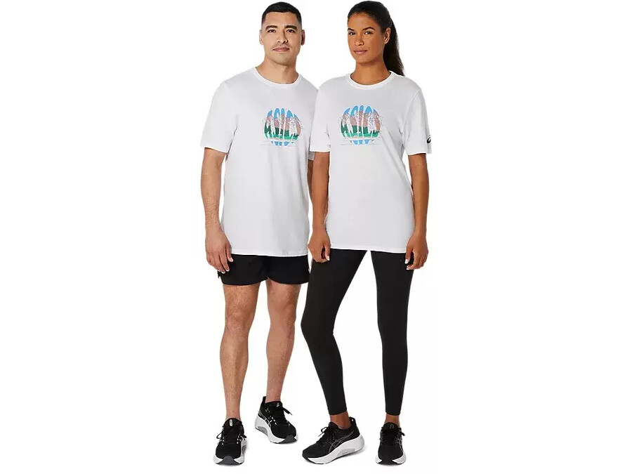 unisex asics celebrate our home kurzarm-t-shirt