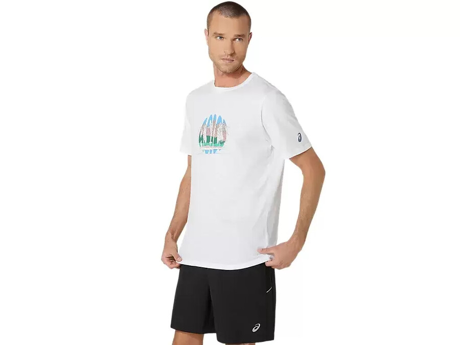 unisex asics celebrate our home kurzarm-t-shirt