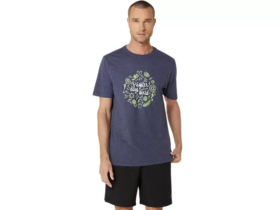 unisex asics brighter days ahead kurzarm-t-shirt