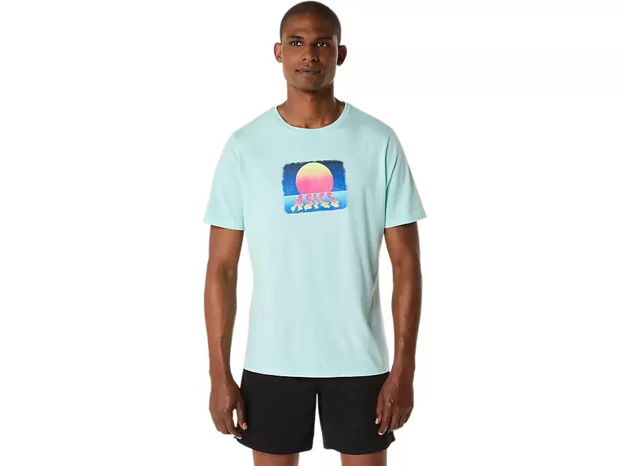 asics retro sunset kurzarm-t-shirt